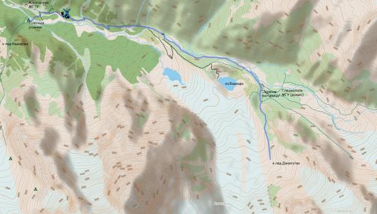 План похода к леднику Джантуган